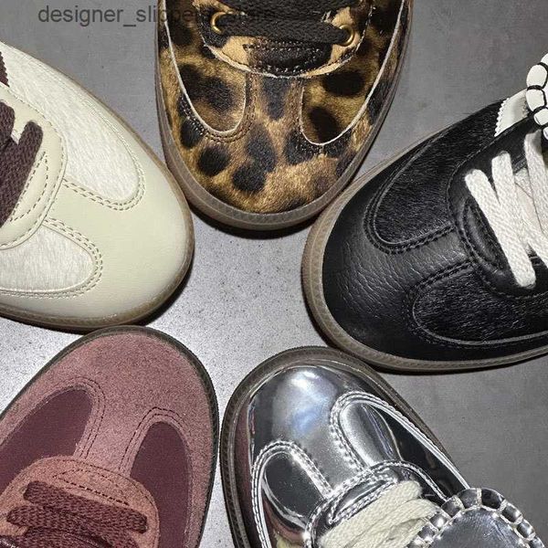 Zapatos de vestir zapatos de diseñador leopardo estampado sambaba wales bonner entrenador vintage de zapatillas bajas no salpicaduras