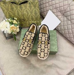 Kleding Schoenen Designer Winter Casual Schoenen Vrouwen Getextureerde Wol Loafer Stoffen Rubber Tussenzool Platte Thuis Schoenen Lady Check Tweed Loafer Loafer T230710