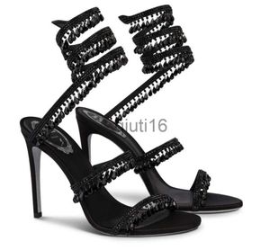 Chaussures habillées Insert de diamant Caovilla robe de mariée sandale femmes talons hauts chaussures romantique dame lustre nu Stiletto sandales bijoux sandales cheville stra514835