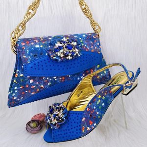 Chaussures Habillées Doershow Belle Africaine Et Sac Assorti Ensemble Avec Bleu Vente Femmes Italiennes Pour La Fête HRF1-17