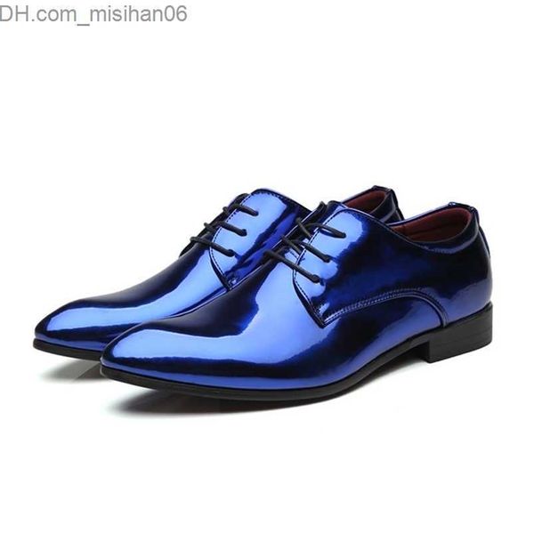 Chaussures Habillées Chaussures Habillées En Cuir Verni Hommes Mariage Or Bleu Rouge Blanc Oxfords Designer Bout Pointu Grande Taille 37-48 Z230706