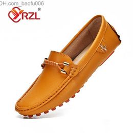 Chaussures Habillées Chaussures Habillées YRZL Mocassins Hommes À La Main En Cuir Casual Conduite Appartements Slipon Mocassins Bateau NoirBlancBleu Plus La Taille 3748 Z230705