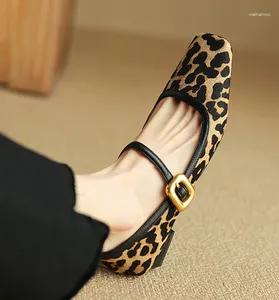 Chaussures habillées Eagsity Leopard Mary Jane pour les femmes Pompes à talon élevé