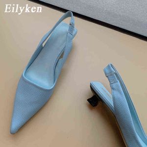 Dress Shoes Eilyken 2022 Spring Nieuw merk Women Pumps Fashion Pink Ladies Elegant Slingback Sandaal Low Heel Party Wedding 220507