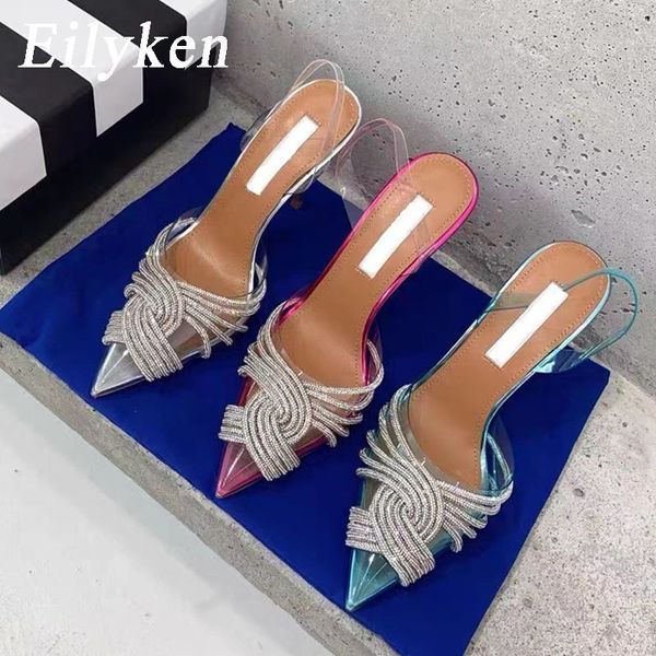 Chaussures habillées Eilyken Thin High Heels Femmes Sandales Mode Transparent PVC Slingbacks Summer Gladiator Party Stripper Prom Shoes 230316