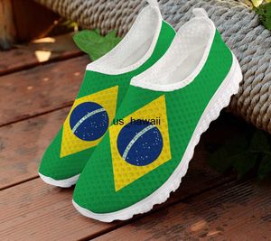 Kledingschoenen Elviswords voetbalteam Brazilië Patroon Summer Ladies Schoenen Flats Casual zomer dames casual sneakers schoenen vrouw lucht mesh 2023 T230208