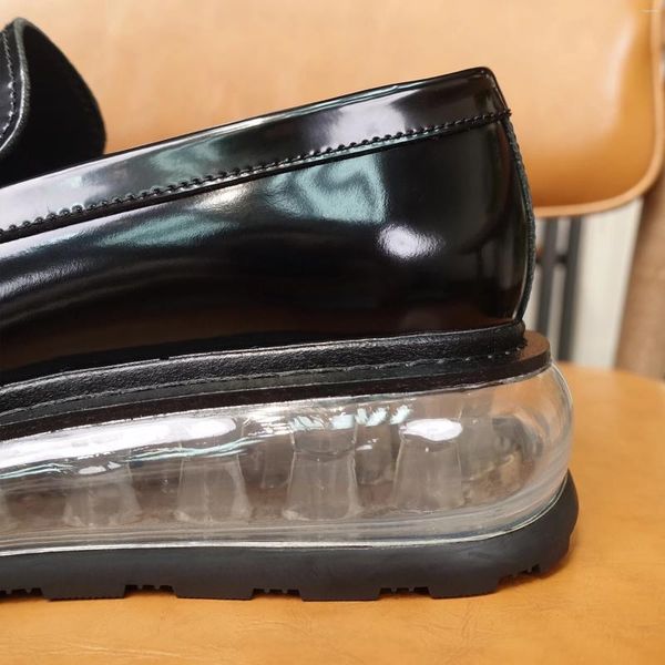 Zapatos de vestir Europa y los Estados Unidos Triángulo Triángulo Estándar mocasés Estándar de cuero brillante de cuero de 5 cm de 5 cm de espesor.