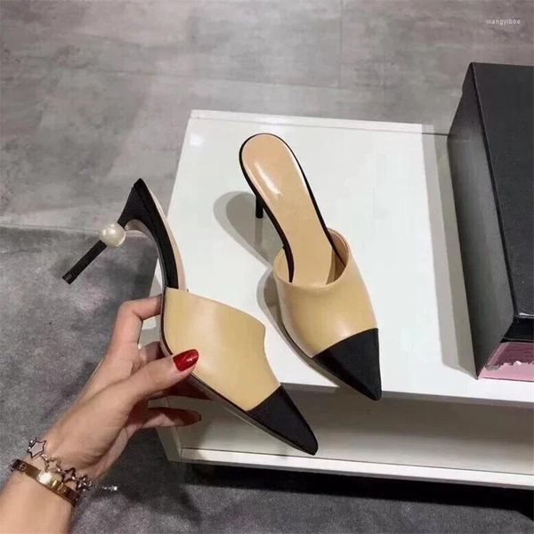 Chaussures habillées Femmes européennes et américaines pointues talons hauts perle mince mode chaussure unique