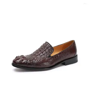 Chaussures habillées exotiques véritable peau de crocodile fait à la main marron authentique véritable alligator en cuir de qualité supérieure mocassins à lacets mâles