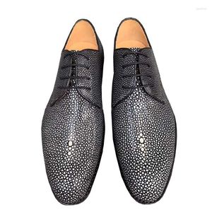 Chaussures habillées Fanzunxing Business Large - Taille British Men Manual Suture Pearl Fish