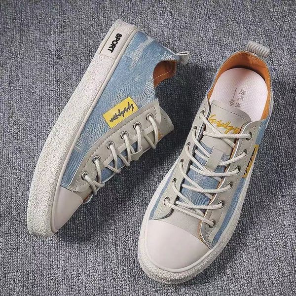 Chaussures habillées Mode Bleu Toile Baskets Hommes Anti-odeur Jeans Chaussures Hommes Baskets Homme Denim Mocassins Formateurs Étudiant Garçons Slip On Baskets 230824