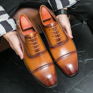 Chaussures habillées Fashion Business Formal Wear Men's Classic en cuir Costume Party Oxford