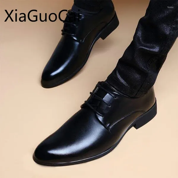 Zapatos de vestir Moda Hombres Formal Cuero Suave Casual Plano Negocios Trabajo Caucho Hombres