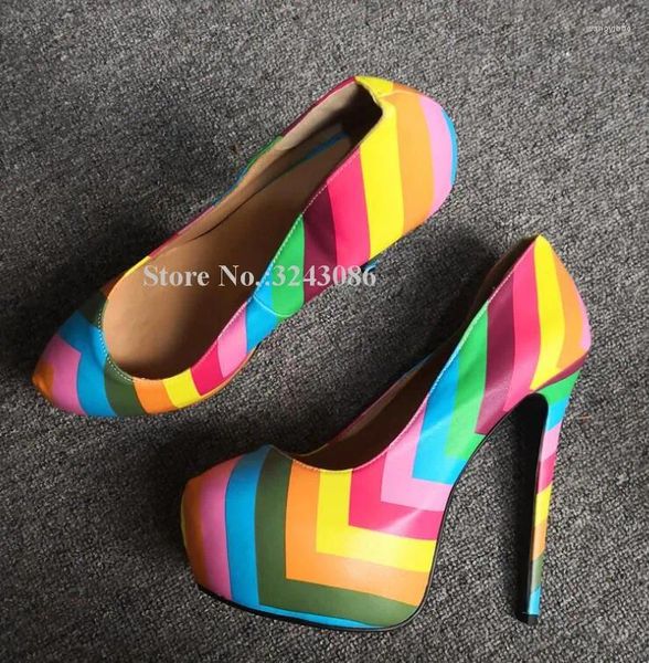 Chaussures habillées couleurs arc-en-ciel talon talon pompes dame mixtes sil-on talons hauts femmes single vrai pos pos