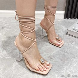 Jurk Schoenen Mode Romeinse Elegante Dames Hoge Hakken Sandalen Gekruiste Strass Buiten Vrouwelijke Casual Vierkante Neus Vrouwen Pumps Schoenen 2022