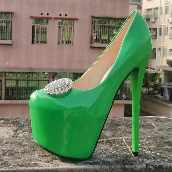 Zapatos de vestir a la moda plataformas nupciales transgénero tacones de tacones altos tacones altos gatones de cabañas damas muestra bombas de diamantes de imitación de pole dance