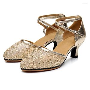 Kledingschoenen Mode Dames Latin Dans Mesh Ademend Volwassen Middenhak Vierkante Dansen Zachte bodem Zomersandalen met lage hak