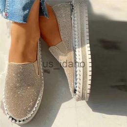 Chaussures habillées Mode Chaussures pour femmes 2022 Appartements Strass Bling Couture Plate-forme Mocassins Chaussures de luxe Casual Confortable Femme Chaussures J230808