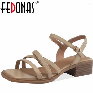 Chaussures habillées Fedonas Concise Femmes Sandales STRAPE SUMPRE CHEE