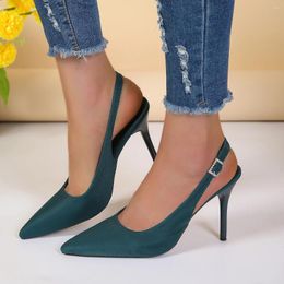 Chaussures habillées féminine 2024 Fashion Fomes's Pumps Summer Pointed Toe High Heels Quality Sexy Party Women Slingbacks