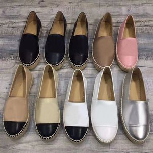 Geklede schoenen Vissersschoenen damesontwerper Formele schoenen 100% leer letterplatform mode vrouw Platte bootschoen Lady Trample Lazy Loafers Grote maat 34-42 Met doos