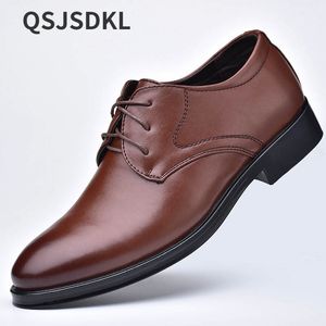 Dress Shoes For Men Leather Business AllMatch Casual Shockabsorbing Wearresistant Footwear Chaussure Homme 230224