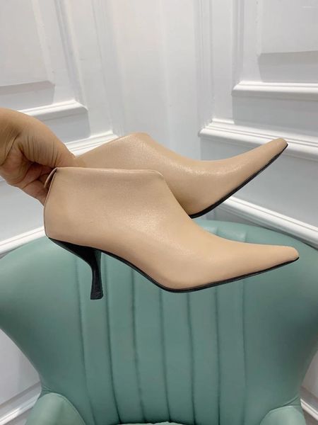 Chaussures habillées pour femmes 2023 Mary Jane Row enveloppé pieds fins Stiletto bout pointu dames de luxe marque de marque talons hauts taille 39