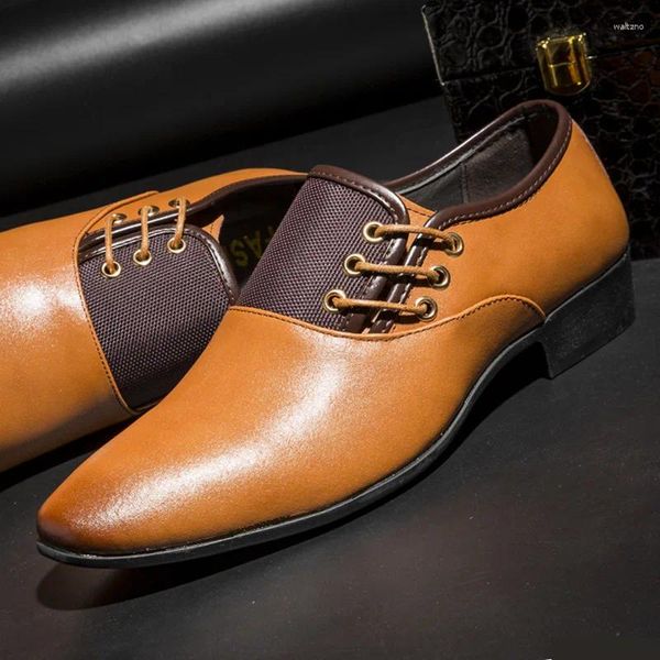 Robe chaussures en cuir formel pour hommes à lacets Oxfords décontracté affaires noir mâle fête de mariage travail de bureau