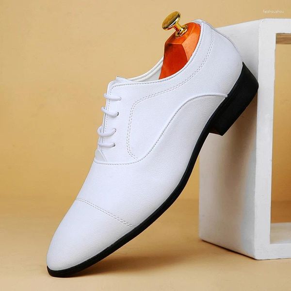 Chaussures habillées formelles hommes d'affaires noir blanc pour bout pointu mâle décontracté Oxford fête soirée bureau chaussures