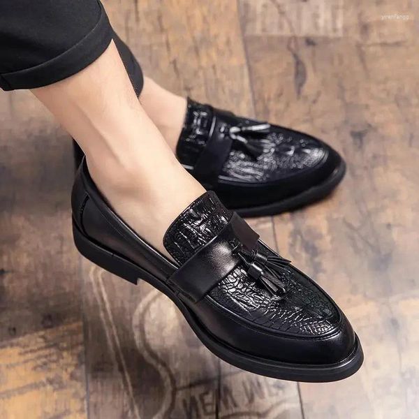Chaussures habillées usure formelle planche décontractée en cuir coréen rétro de bureau pour hommes Derby social