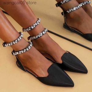 Chaussures habillées en stratomes funky Sandales plates Femmes Summer 2023 Toe pointu à lanières Sandales Femme Plus taille 42 STACHES DE LA CHAPPE