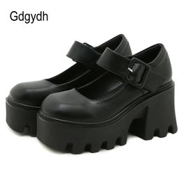 Zapatos de vestir Gdgydh Suela de goma de alta calidad Plataforma de estilo japonés Zapatos Lolita Mujeres Charol Vintage Soft Sister Girls Shoes School 230225