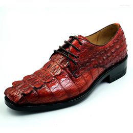 Chaussures habillées en cuir de crocodile véritable pour hommes à la mode pour hommes d'affaires élégants