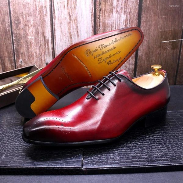 Zapatos de vestir Cuero genuino Original Italiano Hecho a mano Negocio para hombres Derby Moda Novio Mocasines de boda