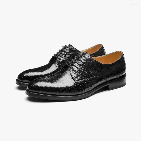 Chaussures habillées Gete Crocodile Cuir Lacets Hommes 2023British Business Casual
