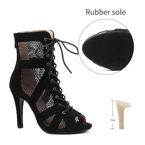 Kleding Schoenen Meisjes Latin Dans Moderne Dames Salsa Hoge Sandalen Hal Mode Sexy Hak Suède LaarzenAGHE H240321