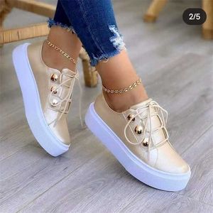 Geklede Schoenen Goud Plateau Sneakers Herfst 2023 Verkopen Metalen Decoratieve Mode Student Schattig Canvas Sneakers Casual Gevulkaniseerde Damesschoenen L230717