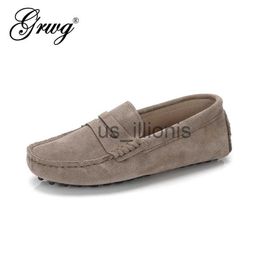 Kleding Schoenen GRWG Schoenen Vrouwen Echt Leer Lente Platte Schoenen Casual Loafers Slip Op Vrouwen Flats Schoenen Mocassins Lady rijden Schoenen J230727