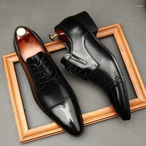 Chaussures habillées faites à la main en italie Design hommes bout pointu Oxford en cuir véritable mode fête de mariage luxe formel