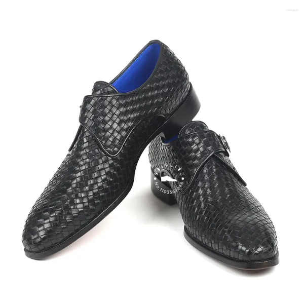 Zapatos de vestir hecho a mano Single monje Correa de ala de cuero genuino Oxford Pinte-up Floral Perforated Derby para hombres