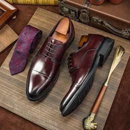 Chaussures habillées Hanmce Fabriquées à la main Luxury Généralités en cuir en cuir pour hommes pour mariage 230817