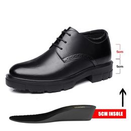 Kleding schoenen verhogen 810 cm man platform hoge hak zwart formeel kantoor leer voor mannen elegante zakelijke lift 230320
