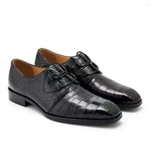 Zapatos de vestir Hexiaofengdedian Hombres Formal Masculino Suela de cuero de cocodrilo Casarse