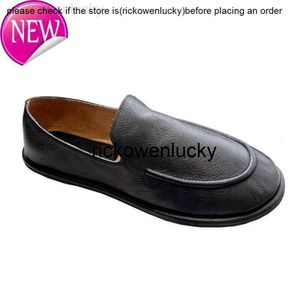 Chaussures habillées High Edition La rangée Lefu Leather Simple Loafer Doudou Slip on Flat Sole Casual Shoes GJB