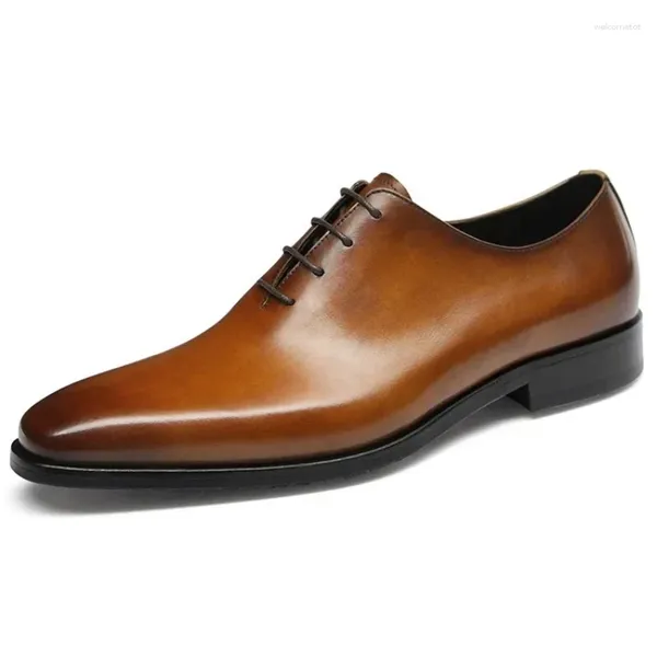 Zapatos de vestir de alta calidad italiano diseño clásico Oxford hecho a mano auténtico oficial original hombres cuero