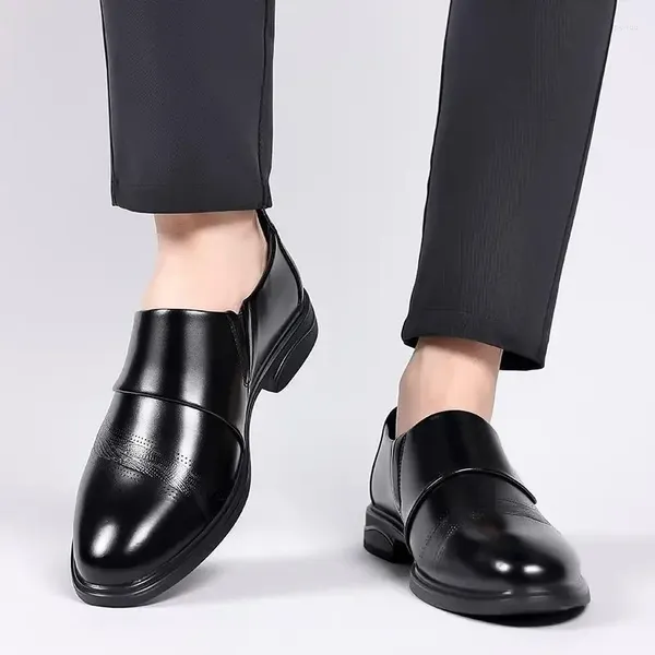 Zapatos de vestir Tacón Alto Hombre Cuero Formal Negocios Casual Otoño Negro Boda Novio