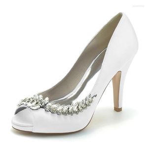 Zapatos de vestir de la plataforma de tacón alto para la novia Peep Toe Slip on Women Tacs PROM PROCESA FIESTA FIESTA FIESTA Sandalias de tacón