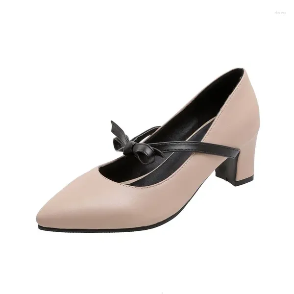 Robe chaussures talons hauts 2024 femmes pompes en cuir pu bout pointu plate-forme de mode sans lacet bureau mariage fête blanche grande taille chaussure 32-48 20-11