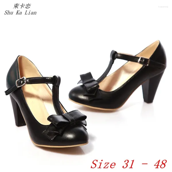 Chaussures habillées talons hauts femmes talons pompes stiletto féminin de fête de fête Mary Janes chaton petit plus taille 31 - 48