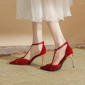 Dress Shoes High Heel Dames Spring en Summer Low-Cut Wedding Fashion 2024 Toe Cap All-matching Stiletto Heel Pumps